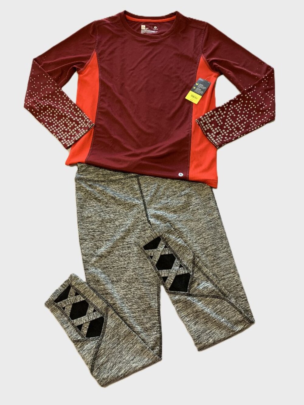 New Xersion Girls Active Set Long Sleeve Shirt and Leggings Size 14/16